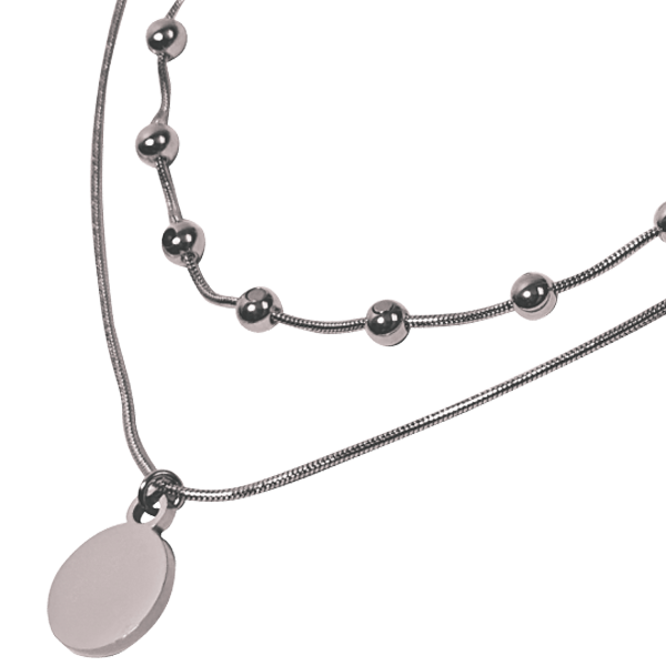 Serenity Duo Necklace Silver Tone